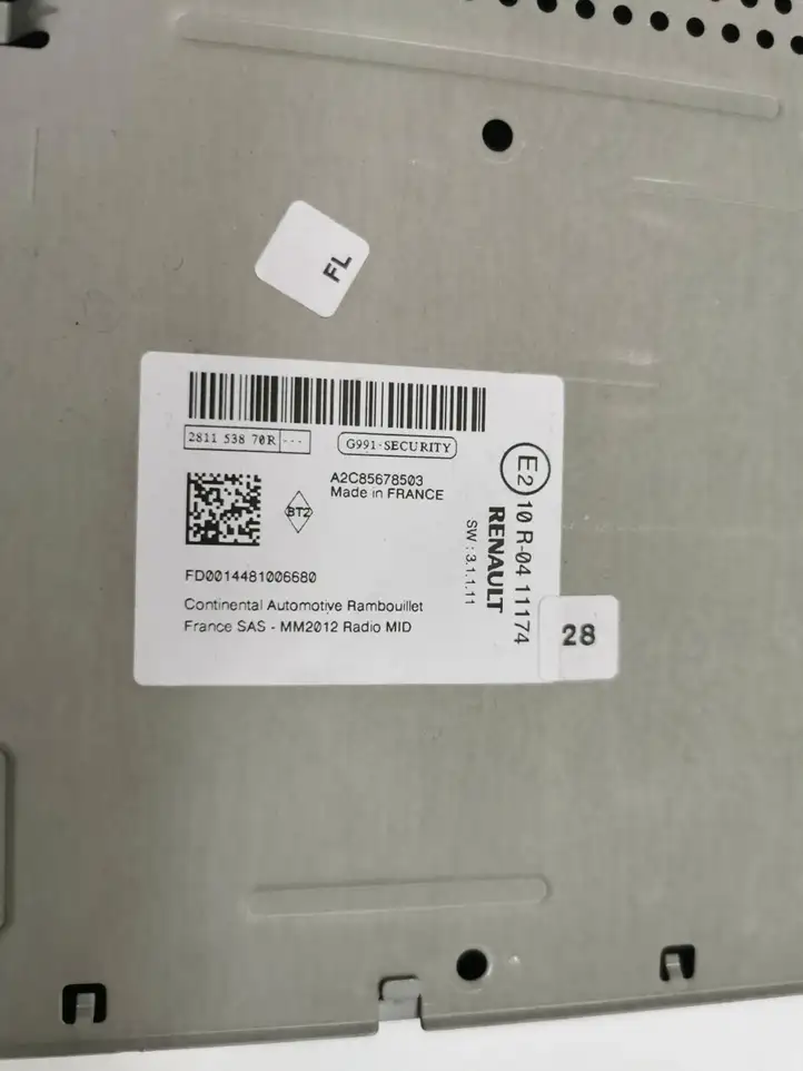 Renault ZOE (2012 - )  281153870R Радио/ проигрыватель CD/DVD / навигация