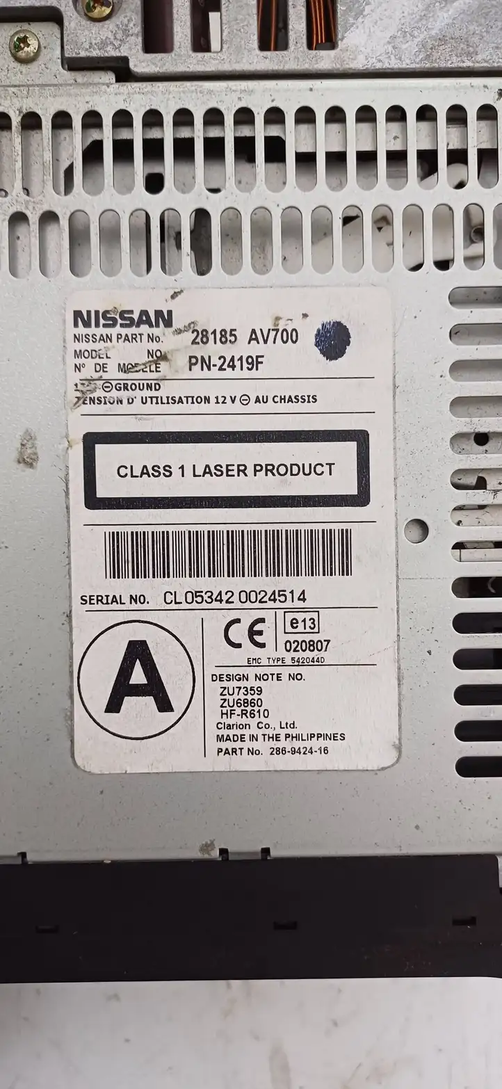 Nissan Primera (2001 - 2008) 28185AV700 Магнитола / мультимедийная система — фото 2