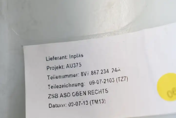 Audi A3/S3 8V (2012 - 2016) 8V7867234 Обшивка стойки A — фото 5