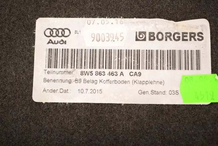 Audi A5 (2016 - ) 8W5863463A Пол багажника — фото 5