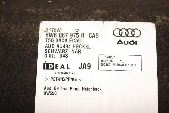 Audi A5 (2016 - ) 8W6867975B Обшивка багажника — фото 5