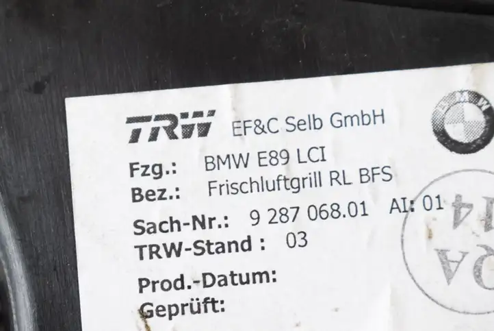 BMW Z4 E89 (2009 - 2017) 9287068 Воздушная решетка панели — фото 5