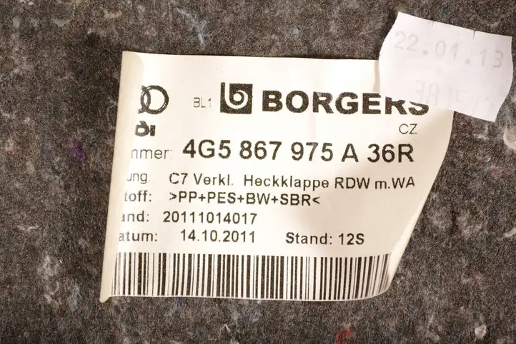 Audi A6 C7 (2011 - 2014) 4G5867975A Обшивка багажника — фото 2