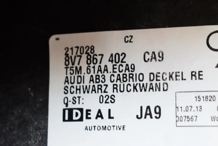 Audi A3/S3 8V (2012 - 2016) 8V7867402 Прочие детали салона — фото 5