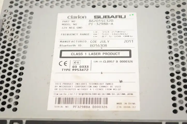 Subaru Forester SH (2008 - 2013) 86201SC320 Магнитола / мультимедийная система — фото 6