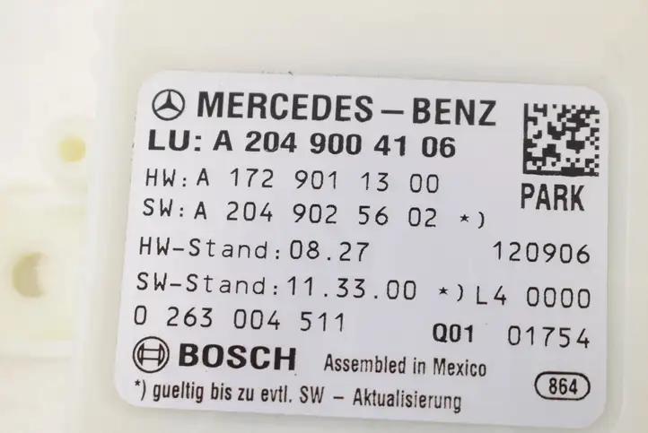 Mercedes-Benz C W204 (2007 - 2014) 0263004511 Блок управления парктрониками — фото 5