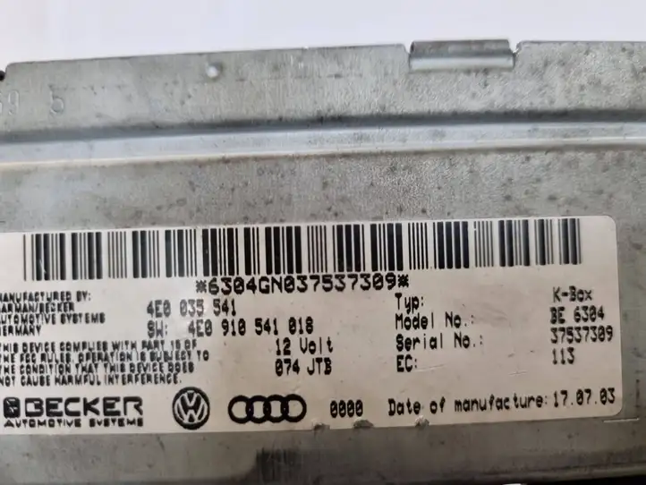 Audi A8 S8 D3 4E (2005 - 2007) 4E0035541 Магнитола / мультимедийная система — фото 1