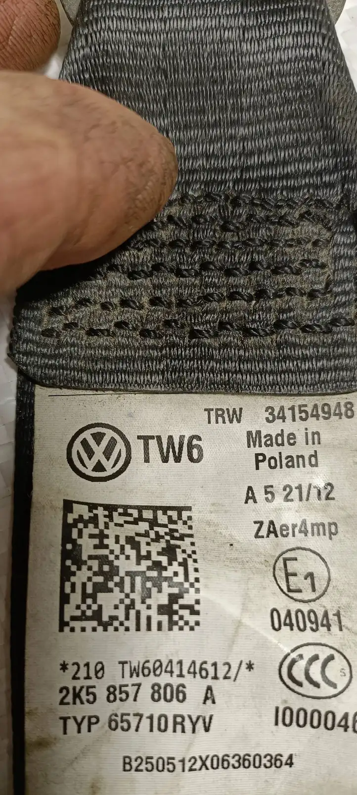 Volkswagen Caddy (2010 - 2015) 2K5857806A Передний ремень безопасности — фото 4
