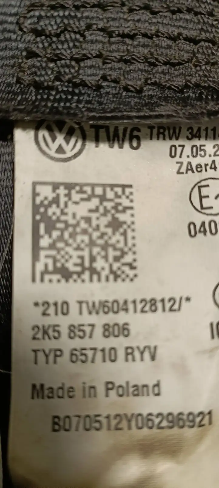 Volkswagen Caddy (2010 - 2015) 2K5857806 Передний ремень безопасности — фото 4