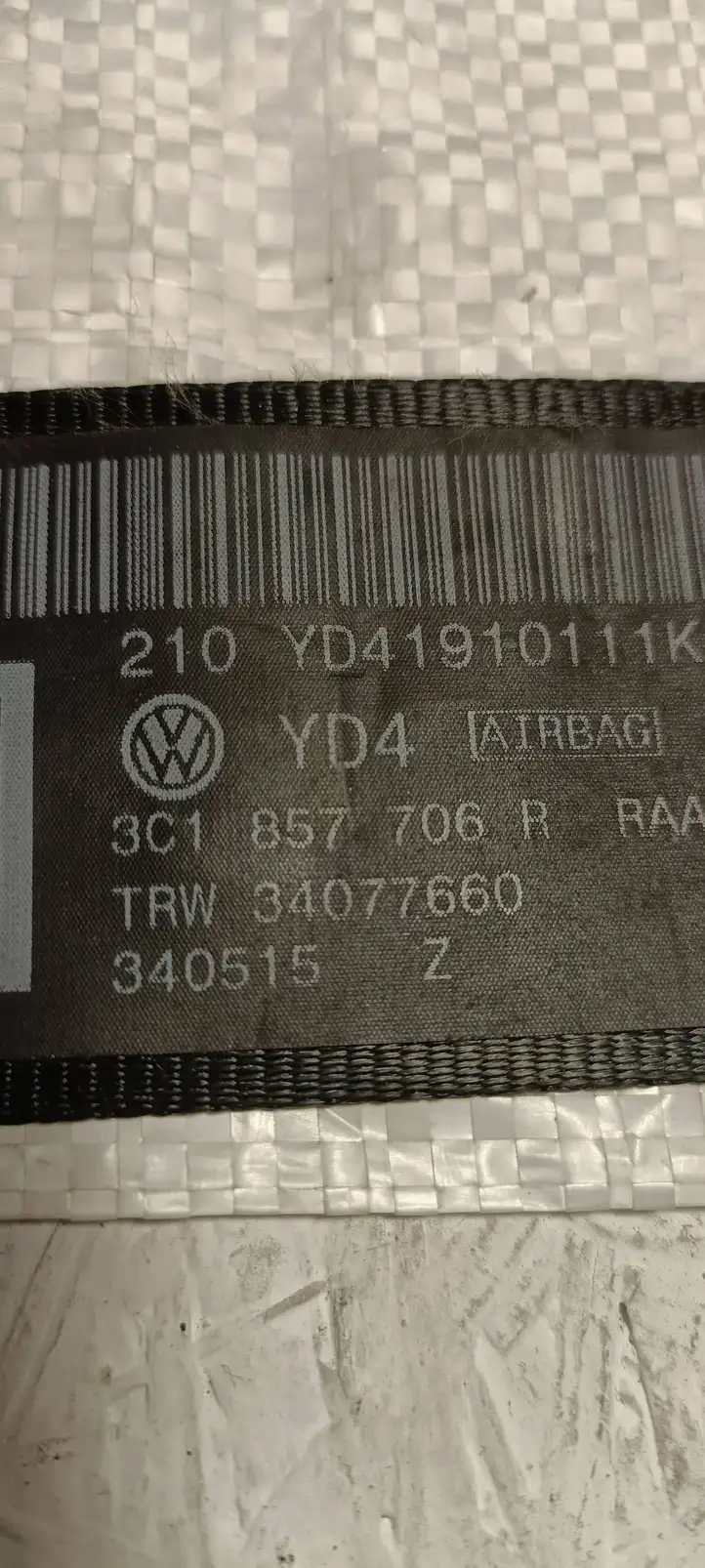 Volkswagen PASSAT B6 (2005 - 2010) 3C1857706R Передний ремень безопасности — фото 4