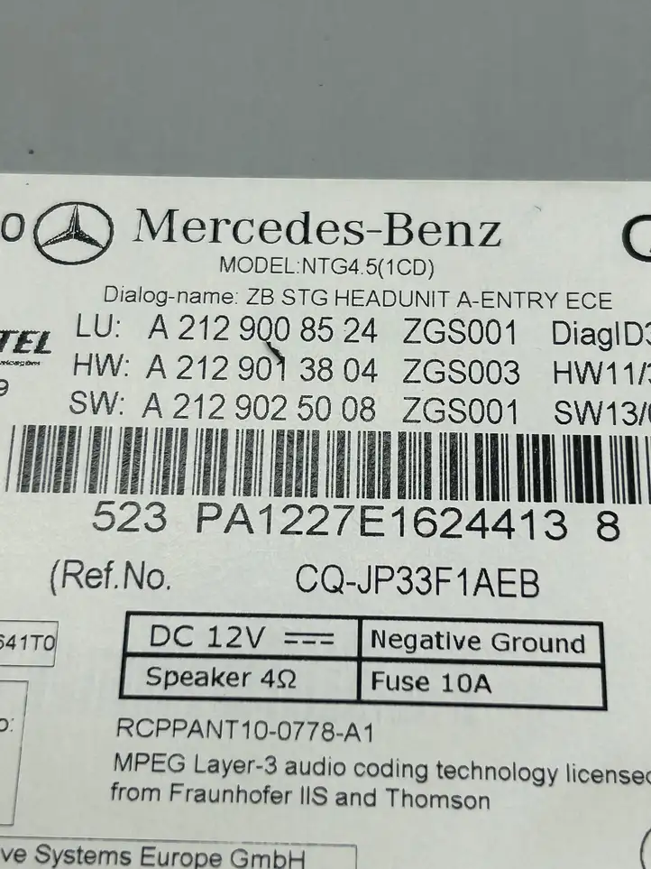 Mercedes-Benz E W212 (2009 - 2016) A2129008524 Магнитола / мультимедийная система — фото 2