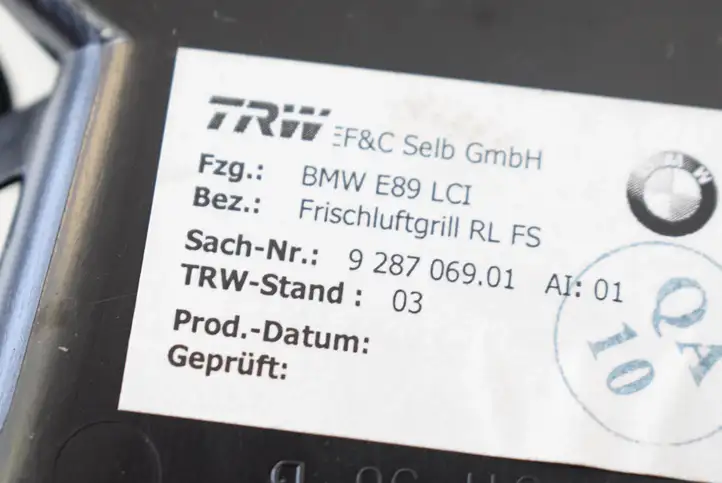 BMW Z4 E89 (2009 - 2017) 9287069 Воздушная решетка панели — фото 5