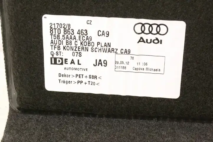 Audi A4 S4 B8 8K (2011 - 2015) 8T0863463 Пол багажника — фото 6