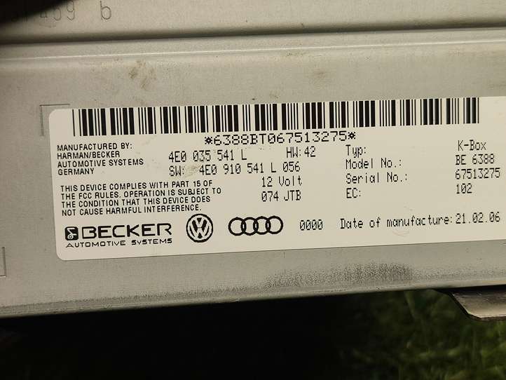 Audi Q7 (2005 - 2009)  4E0035541L Радио/ проигрыватель CD/DVD / навигация