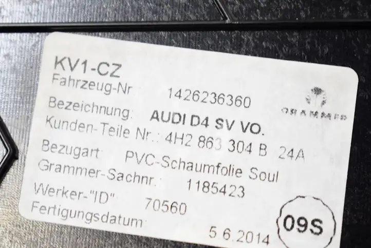 Audi A8 S8 D4 4H (2013 - 2017) 4H2863304B Другая деталь консоли (туннеля) — фото 5