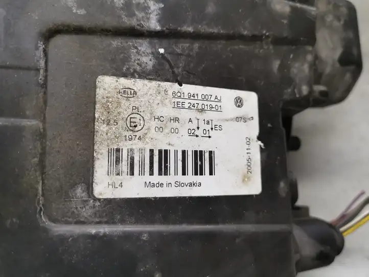 Volkswagen Polo (2005 - 2009) 6Q1941007AJ Передняя фара — фото 6