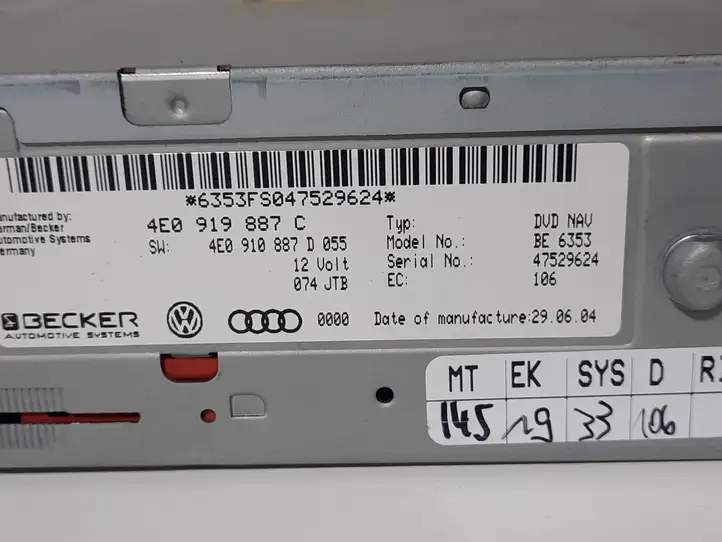 Audi A6 S6 C6 4F (2004 - 2008) 4E0919887C Магнитола / мультимедийная система — фото 4