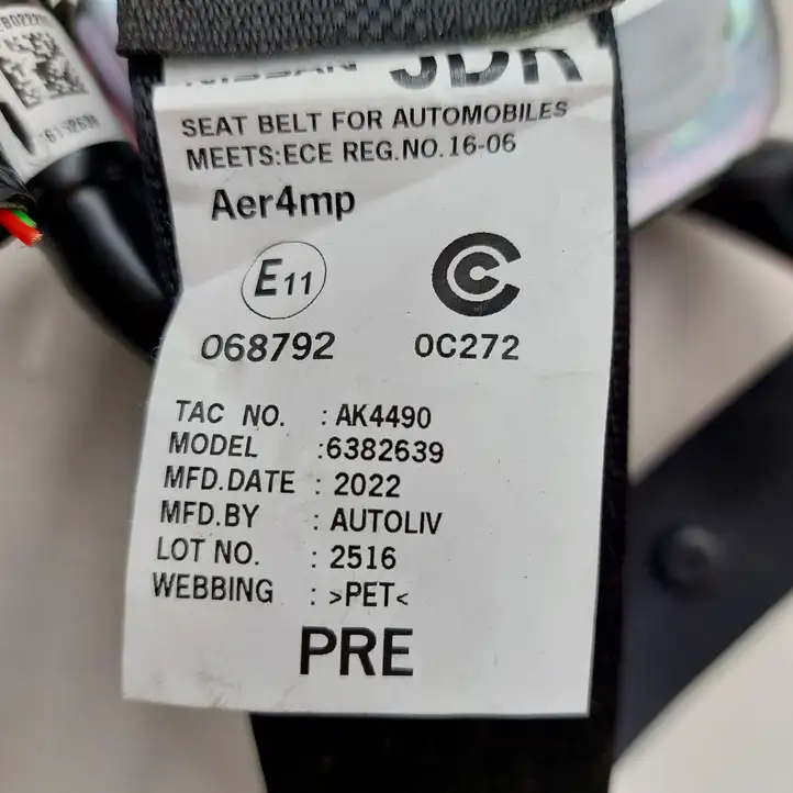 Nissan Leaf II (ZE1) (2017 - ) 638265301K Задний ремень безопасности — фото 3