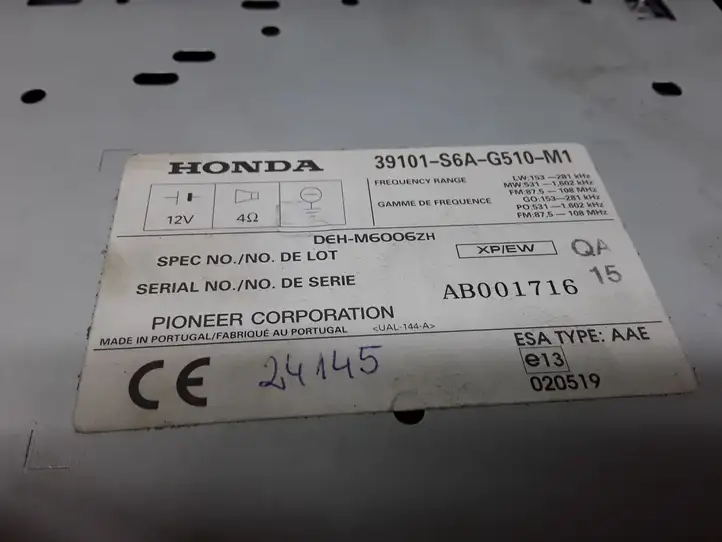 Honda Civic (2001 - 2005) 39101S6AG510M1 Магнитола / мультимедийная система — фото 2