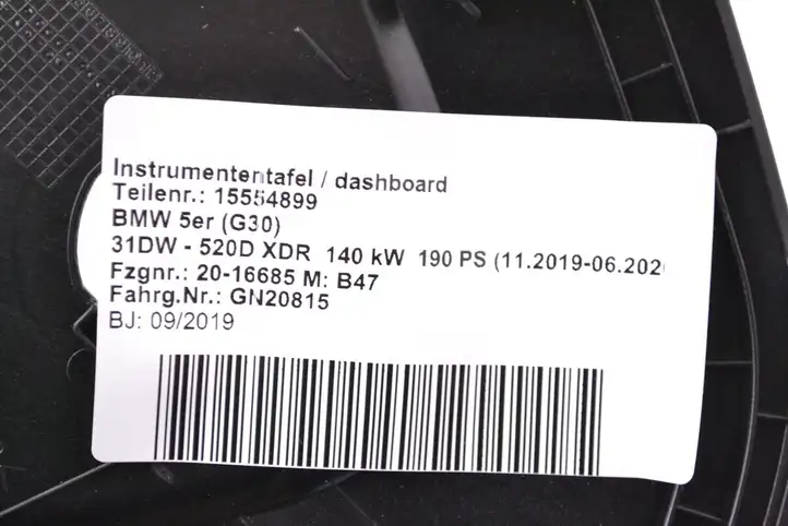 BMW 5 G30 G31 (2016 - ) 9329555 Боковая отделка панели приборов — фото 4