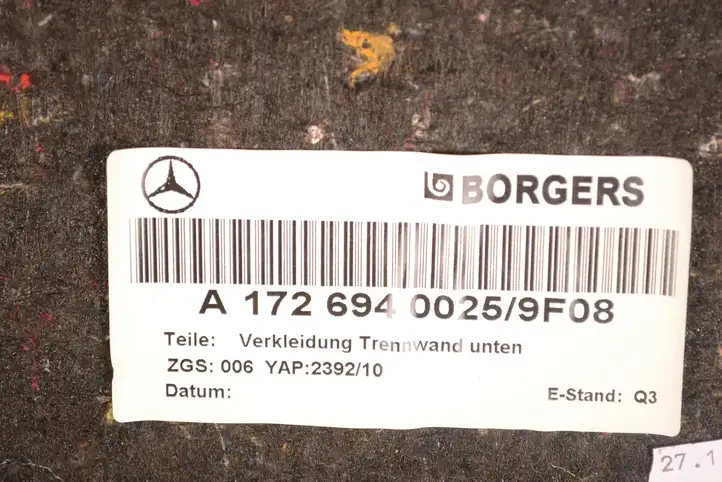 Mercedes-Benz SLK R172 (2011 - 2017) A1726940025 Пол багажника — фото 6