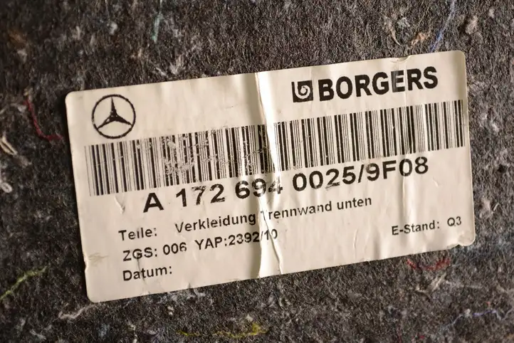 Mercedes-Benz SLK R172 (2011 - 2017) A1726940025 Пол багажника — фото 6
