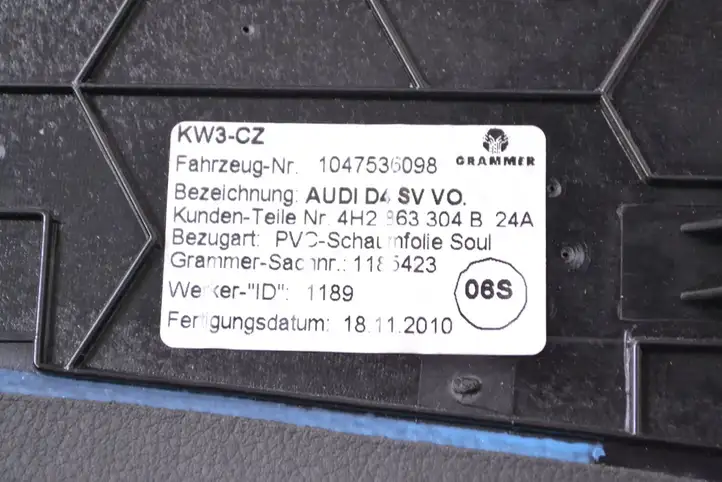 Audi A8 S8 D4 4H (2010 - 2014) 4H2863304B Другая деталь консоли (туннеля) — фото 5