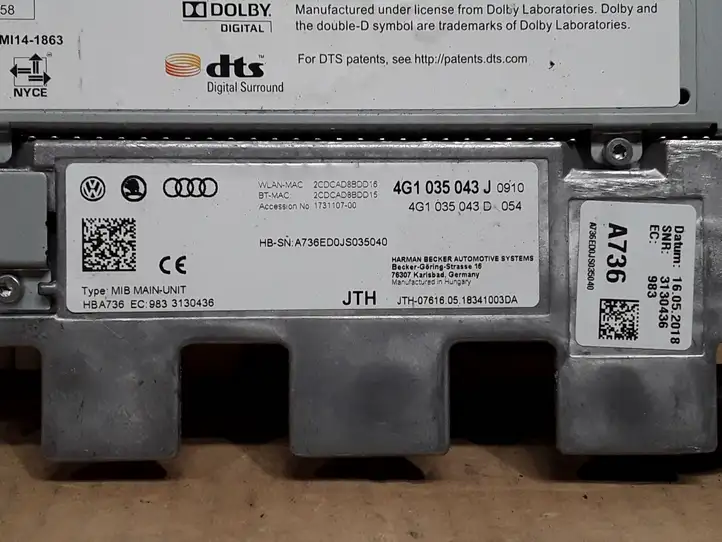Audi A6 C7 (2014 - 2018) 4G1035043J Магнитола / мультимедийная система — фото 5