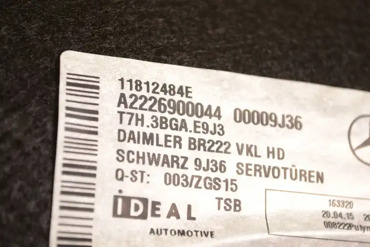 Mercedes-Benz S W222 (2013 - ) A2226900044 Обшивка багажника — фото 5