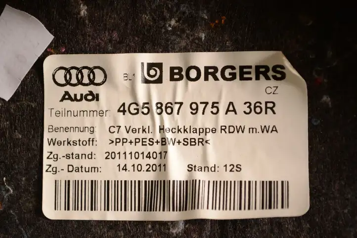 Audi A6 C7 (2011 - 2014) 4G5867975A Обшивка багажника — фото 5