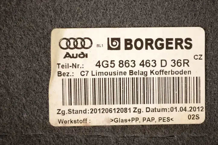 Audi A6 C7 (2011 - 2014) 4G5863463D Пол багажника — фото 5