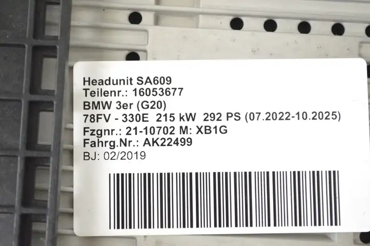 BMW 3 G20 G21 (2019 - ) 9438288 Магнитола / мультимедийная система — фото 7