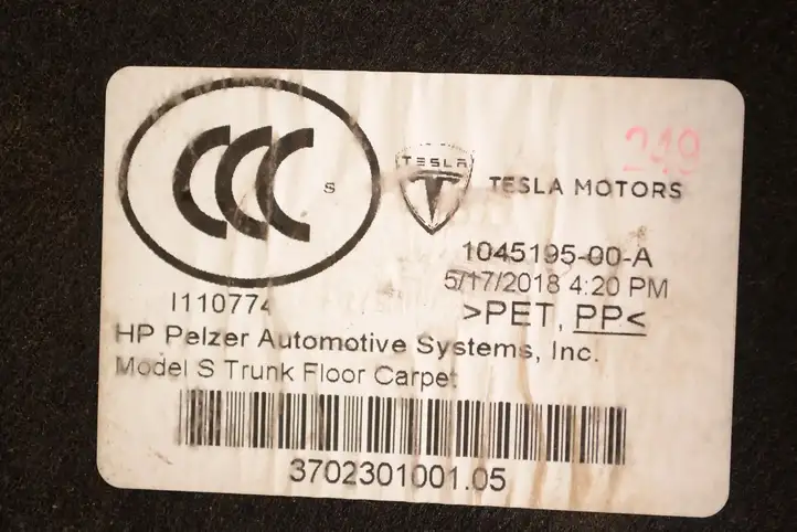 Tesla Model S (2016 - 2021) 104519500A Пол багажника — фото 5