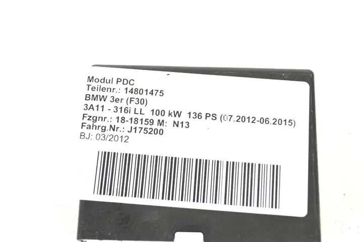 BMW 3 F30 F35 F31 (2012 - 2018) 9476555 Блок управления парктрониками — фото 6