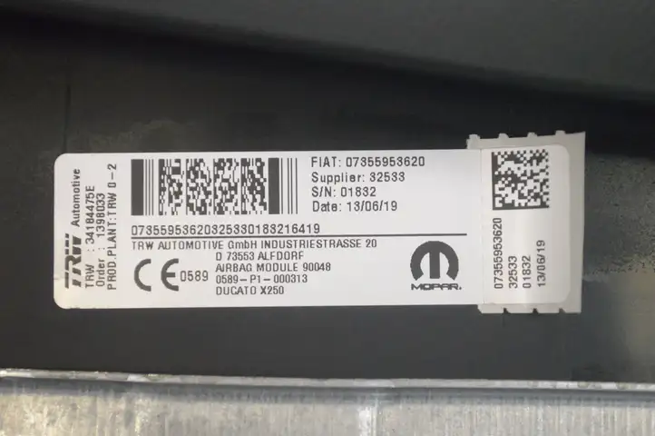 Fiat Ducato (2007 - 2014) 07355953620 Подушка безопасности пассажира — фото 5