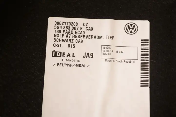 Volkswagen Golf VII (2013 - 2019) 5G6863007E Пол багажника — фото 6