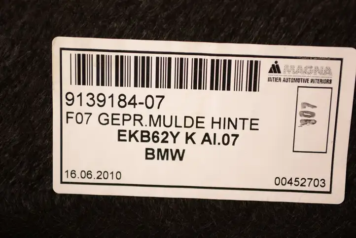 BMW 5 GT F07 (2010 - 2017) 9139184 Обшивка ниши запасного колеса — фото 5