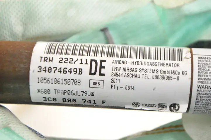 Volkswagen PASSAT B7 (2011 - 2014) 3C0880741F Боковая подушка безопасности шторка — фото 4
