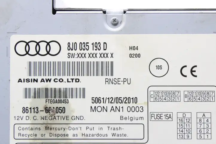 Audi TT TTS Mk2 (2006 - 2010) 8J0035193D Магнитола / мультимедийная система — фото 6
