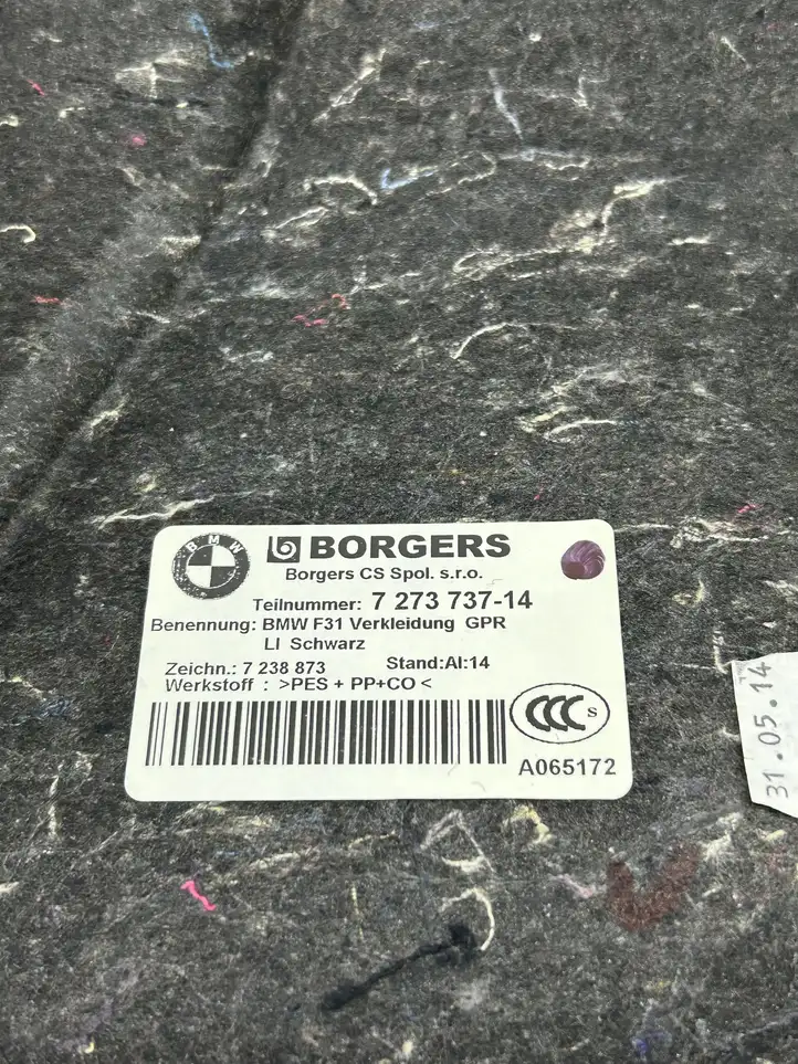 BMW 3 F30 F35 F31 (2012 - 2018) 7273737 Прочая отделка багажника — фото 2