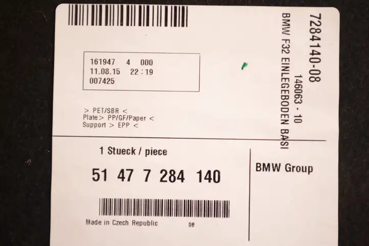 BMW 4 F32 F33 (2013 - 2017) 7284140 Пол багажника — фото 5