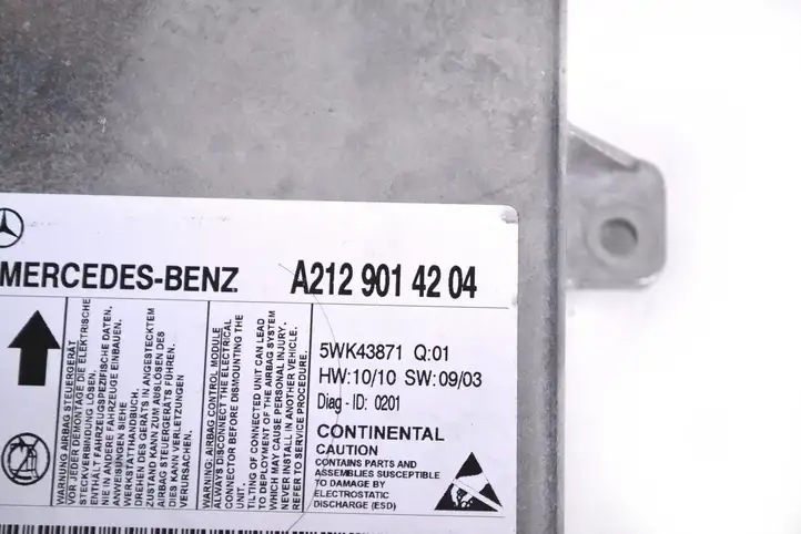 Mercedes-Benz E W212 (2009 - 2016) A2129014204 Блок управления SRS — фото 6