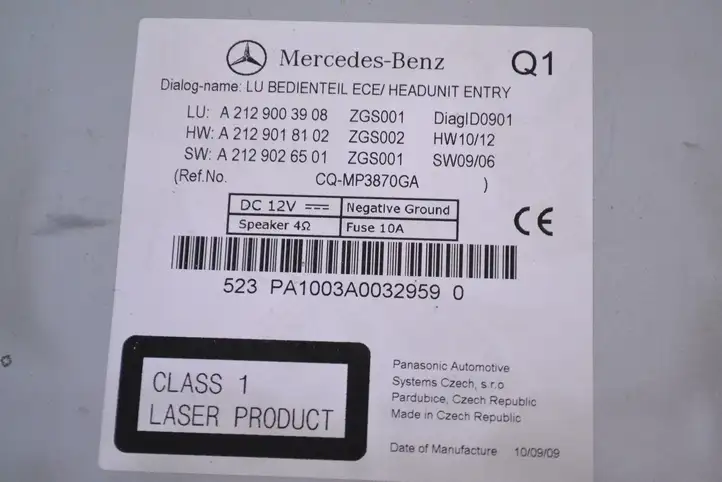 Mercedes-Benz E W212 (2009 - 2016) A2129003908 Магнитола / мультимедийная система — фото 6