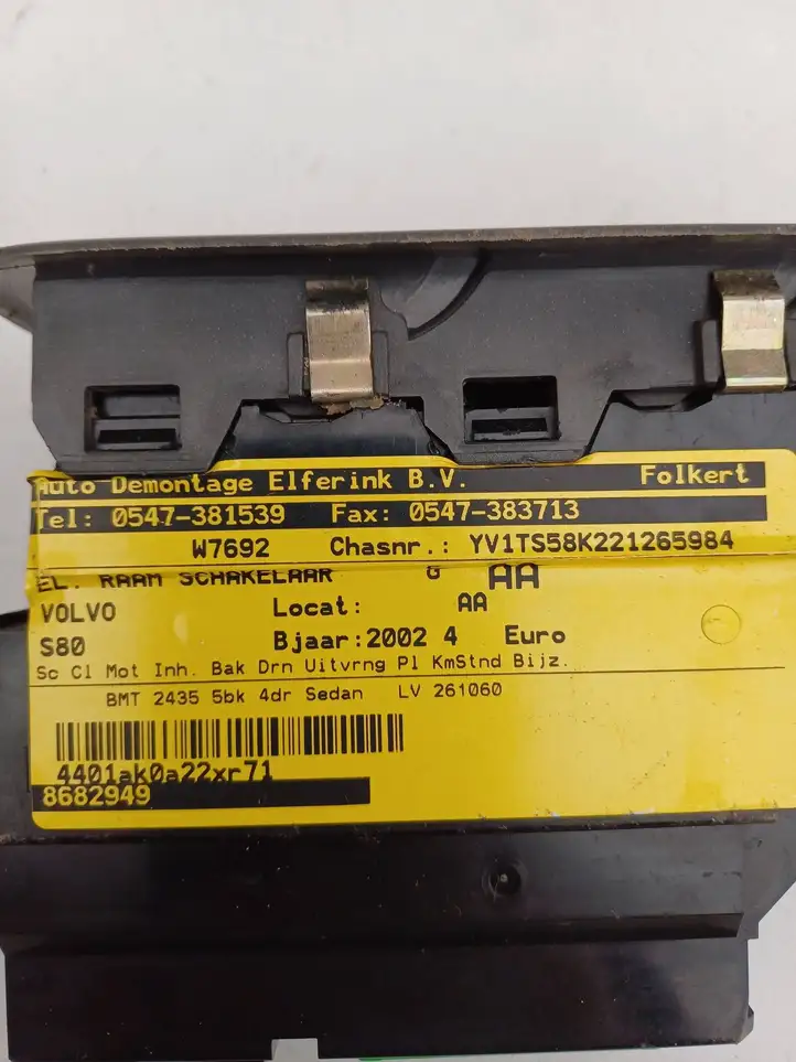 Volvo V70 (2000 - 2004) 09193383 Кнопка стеклоподъемников — фото 2