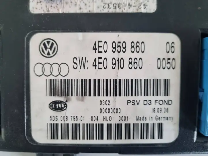 Audi A8 S8 D3 4E (2005 - 2007) 4E0910860 Блок управления сиденьем — фото 4
