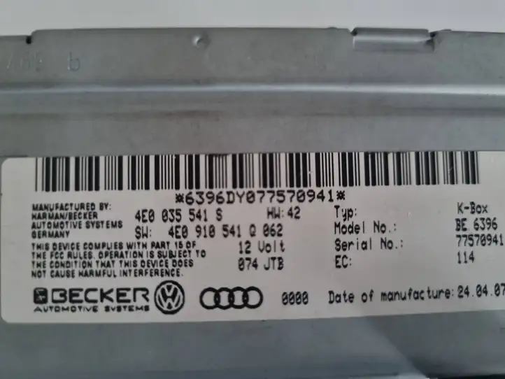 Audi A8 S8 D3 4E (2005 - 2007) 4E0035541S Магнитола / мультимедийная система — фото 5