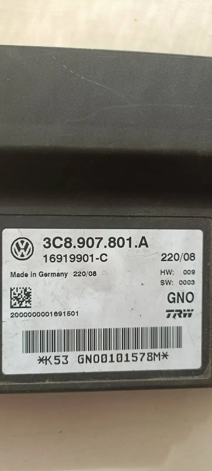 Volkswagen PASSAT B6 (2005 - 2010) 3C8907801A Блок управления стояночным тормозом — фото 3