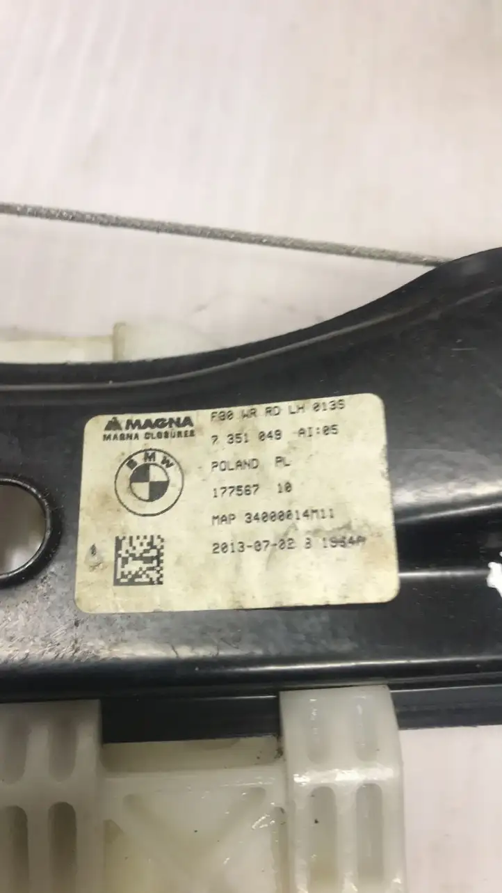 BMW 3 F30 F35 F31 (2012 - 2018) 34000014M11 Стеклоподъемник передней двери (комплект) — фото 3
