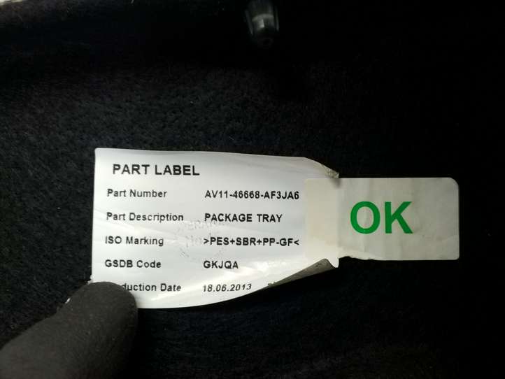 Ford B-Max (2012 - 2018)  AV1146668AF3JA6 Задний подоконник