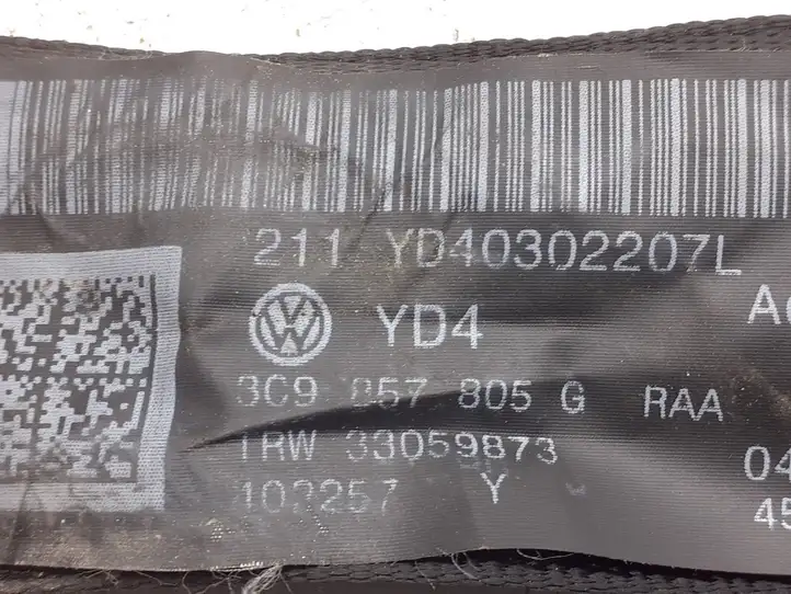 Volkswagen PASSAT B6 (2005 - 2010) 3C9857805G Задний ремень безопасности — фото 3
